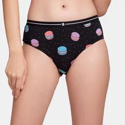 The Souled Store Women Black Printed Anti Microbial Hipster Briefs 177642-picture-22