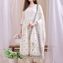 KALINI Women Embroidered Anarkali Kurta Set-image-58
