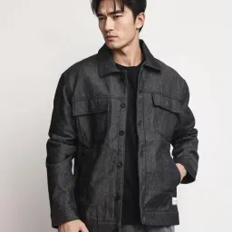 Rare Rabbit Black Regular Fit Graphic Jacket-image-63