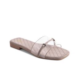 Padchin Women Transparent Open Toe Flats-image-8