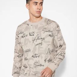 People By Pantaloons Storm Front Cotton Boxy Fit Printed Sweatshirt-picture-0