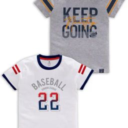 Codez Kids White & Grey Melange Printed T-Shirt (Pack Of 2)-image-29