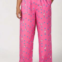 Bewakoof Pink Cotton Regular Fit Printed Plus Size Pyjamas-picture-20