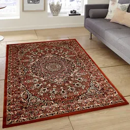 PRESTO Orange & Beige Printed Anti-Skid Carpet-20
