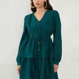FEMMELLA Green Regular Fit Solid Dress-picture-10