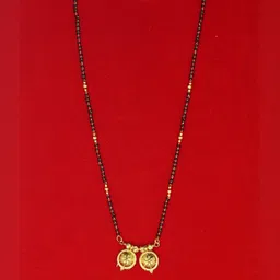 SONI DESIGNS Gold-Plated Brass Artificial Stones & Beads Mangalsutra-picture-9
