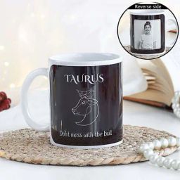 FNP White & Black Ceramic Taurus Favourite Mug (325ml)-image-64