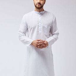 SOJANYA Men White Solid Straight Kurta-image-64