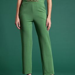 DressBerry Bizwear Women Knitted Chain Detail Trousers-image-94