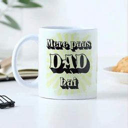 FNP White & Yellow Ceramic Mere Pas Dad Hai Mug (325ml)-16