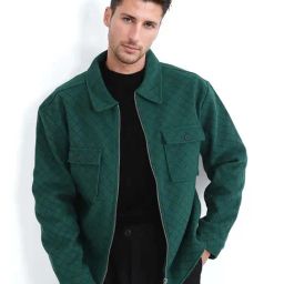 Rare Rabbit Green Regular Fit Print Jacket-image-32