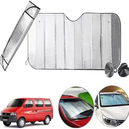Auto Pearl F91 Dashboard Sun Shade Cover with Suction Cup for Maruti Suzuki Eeco (Silver)-image-96