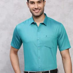 Ramraj Green Cotton PolyCotton Regular FitShirts-picture-2