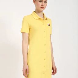 TOMMY HILFIGER Yellow Dahlia Cotton Spread Collar Shirt Dress-image-78