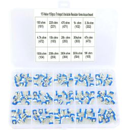 150 Pcs 15 Value 100 ohm- 1M ohm Trimpot Variable Resistor 6mm Potentiometer Assortment Kit - RS1135150 Pcs 15 Value 100 ohm- 1M ohm Trimpot Variable Resistor 6mm Potentiometer Assortment Kit - RS1135 image 2