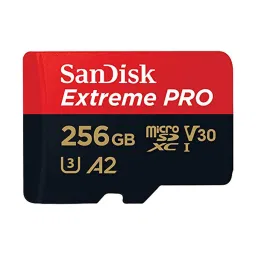 SanDisk 256GB Extreme Pro microSD UHS I Card (Red/Black) image 1