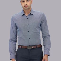 Raymond Blue Slim Fit Printed Shirts-image-107