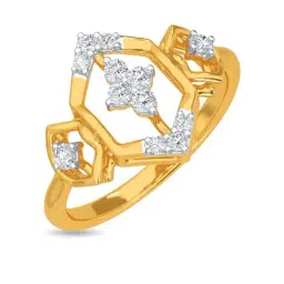 Kisna Diamond & Gold Jewellery Korey 14k (585) Diamond & Gold Ring For Women-image-19