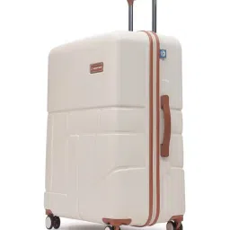 Uppercase Rock Beige Textured Large Hard Checked Luggage-97