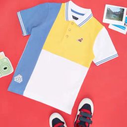Pantaloons Junior Multicolor Cotton Color Block Polo T-Shirt-image-25