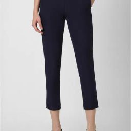 Van Heusen Navy Regular Fit Mid Rise Trousers-image-38