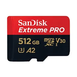 SanDisk 512GB Extreme Pro microSD UHS I Card (Red/Black) image 1