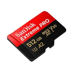 SanDisk 512GB Extreme Pro microSD UHS I Card (Red/Black) image 2