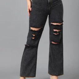 Kotty Grey Distressed High Rise Jeans-image-0