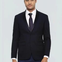 Louis Philippe Navy Slim Fit Blazer-image-62