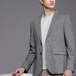 Louis Philippe Sport Pure Cotton Textured Super Slim Fit Single-Breasted Semiformal Blazer-image-41