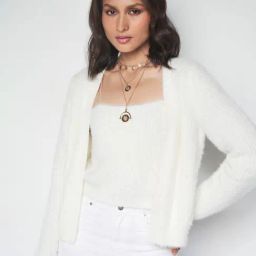 AND White Self Pattern Cardigan With Inner-image-53