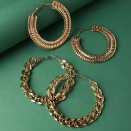 Sohi goldplated hoop earrings combo-picture-32