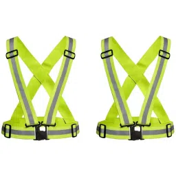 GENERIC High Visibility Protective Vest Gear Safety Jacket Green 28 cm Length (Pack of 2)-image-13