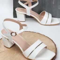 Carlton London Women's White Ankle Strap Sandals-image-84