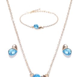 YouBella Gold-Toned & Blue Stone-Studded Jewellery Set-picture-9