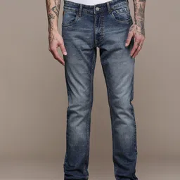 WROGN Men Slim Fit Heavy Fade Stretchable Jeans-image-68