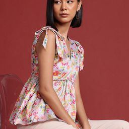 all about you Tie-Up Straps Floral Print Top-picture-16