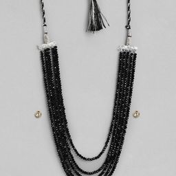 Anouk Black Layered Necklace Earring Set-6