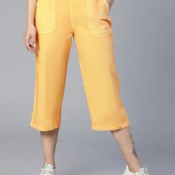 Oxolloxo Yellow Cotton Regular Fit Culottes-image-52