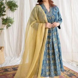 The Indian Ethnic Co Lemon Yellow Kota Doria Cotton Dupatta-25