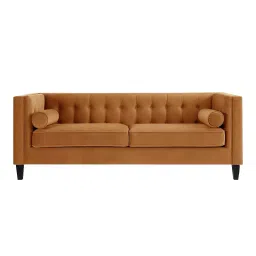Modern India Seating DMOSF038 3 Seater Sued Leatherette Sofa Set Tan-picture-37
