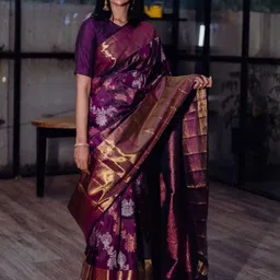 PHEASANT Woven Design Zari Banarasi Saree-picture-22