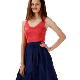 Miss Chase Navy Knee Length Skirt-image-46
