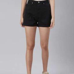 London Rag Black Cotton Shorts-image-86