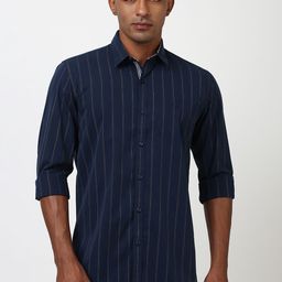 Peter England Casuals Men Spread Collar Striped Cotton Slim Fit Casual Shirt-picture-46