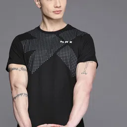 HRX by Hrithik Roshan Geometric Print Round-Neck Rapid-Dry Training T-shirt-image-21