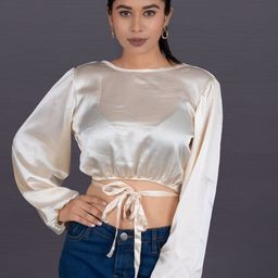 La Aimee Women Satin Blouson Top-image-97