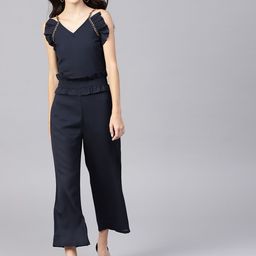 STREET 9 Navy Blue Solid Basic Jumpsuit-picture-54