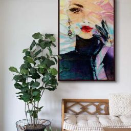999Store Multicolor Canvas Modern Woman Art Canvas Painting-42