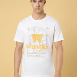 Wrangler Bright White Cotton Regular Fit Printed T-Shirt-image-67